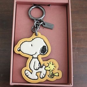 COACH Peanuts Snoopy & Woodstock Keychain